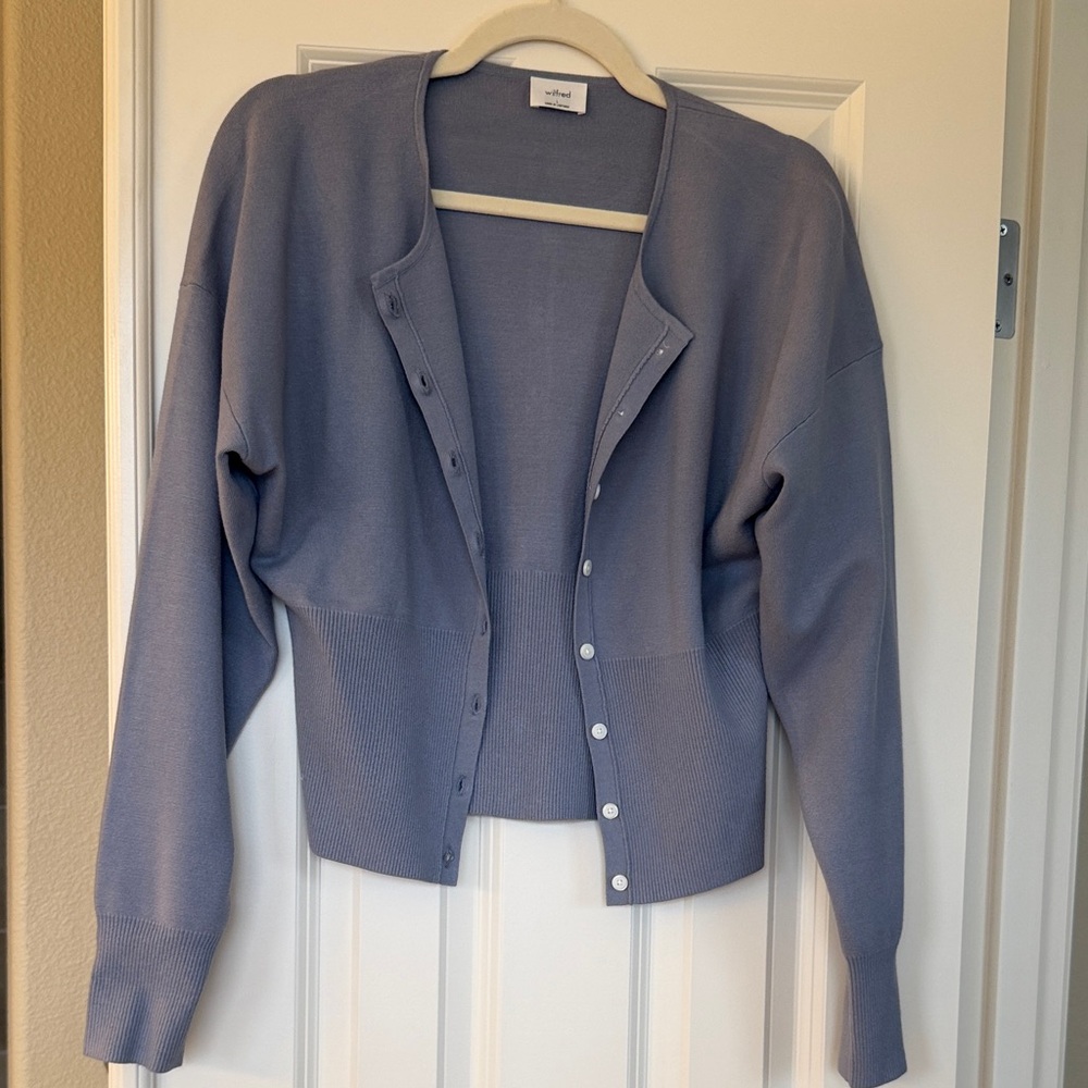 Wilfred Slate Blue Golightly Cardigan Sweater NWOT